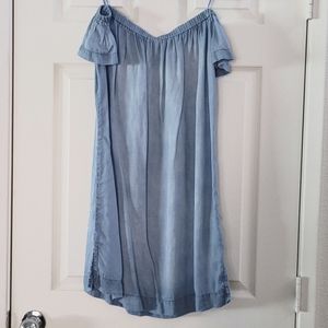 Chambray off the shoulder dress, size small